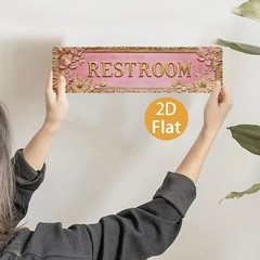 Restroom Metal Signs Bathroom Cute Wall Decor Waterproof Door Home Office Shop