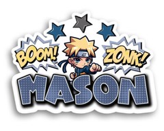 Custom Vinyl Name Sticker Anime Inspired Ninja Design Personalized Decal