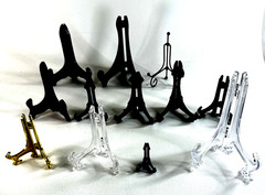 12 Display Easel Stands Wood 4.5″5.5″Clear Plastic 4.5″ 6.5″Black Plastic6.5″-2+
