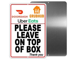 Food Delivery Instructions Deliver Food On Top Of Box Metal Sign driver I604