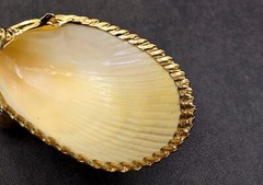 Gold-Plated Single Footed Shell Dish (1 Shell approx. 3-4 inches)
