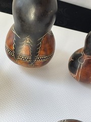Lot Of 4 Vintage Etched Gourds See Pictures Details/wear