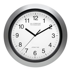 WT-3102S La Crosse Technology 10″ Atomic Wall Clock – Silver NIB (Internet Box)