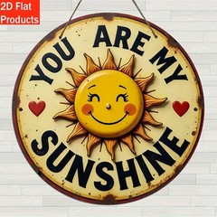 Love Quote Sunshine Metal Sign Round You Are My Sunshine Home Wall Art Decor