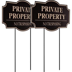 2-Pack No Trespassing Signs, 11.8 X 6.7 Inches, Private Property Decorative Sign