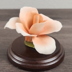 Vintage Lefton China Porcelain Rose Figurine Wood Base Gift for Her
