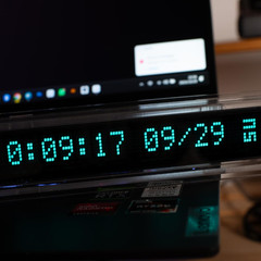 Retro Desk Clock for Office – Nixie Tube Style Digital Clock, VFD Tube Glow Disp