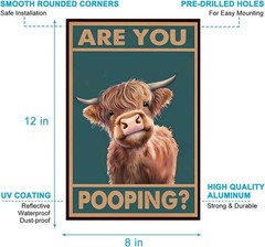 12×8 Inches Vintage Metal Sign with Pre-Printed Text for Restroom Decoration