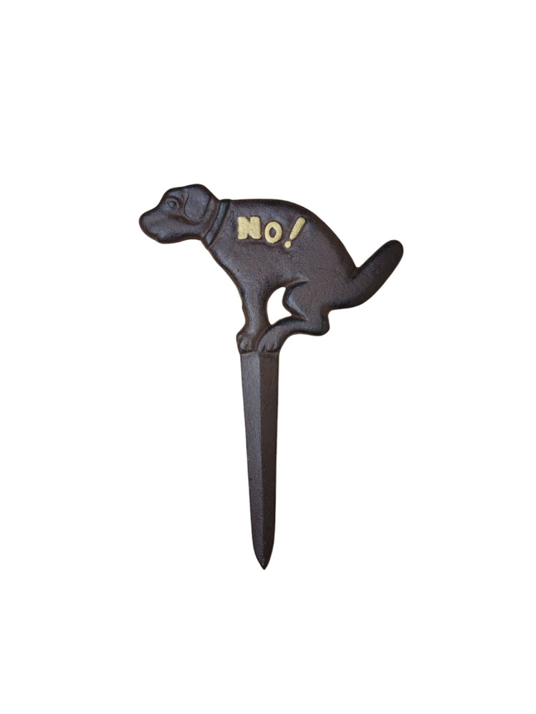 Rustic No Dog Pooping Yard Stake Sign Pet Waste Pee Clean Up