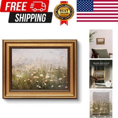 Gold Framed Vintage Wall Art for Living Room Wildflower Field Landscape Decor…
