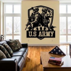 Custom Army Soldier Metal Wall Art, Personalized Military Soldier Decor