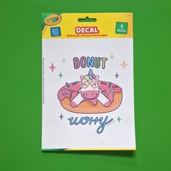 Crayola Removable Vinyl Wall Decal «Donut Worry» Unicorn, Kids Multicolor