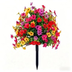 Artificial Violet Flowers with Ground Spike Fake Plants Garden Patio Yard Decor