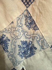 Oversized Quilted Patchwork Blue White Gingham Bow