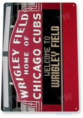 TIN SIGN Wrigley Field Chicago Cubs Baseball Field Sign A192