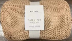 Threshold Studio McGee Grid Knit Throw Blanket Camel Soft Cozy 50×60 BRAND NEW