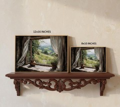 8x10in Rustic Country Window View Canvas Wall Art – Charming Nature Decor