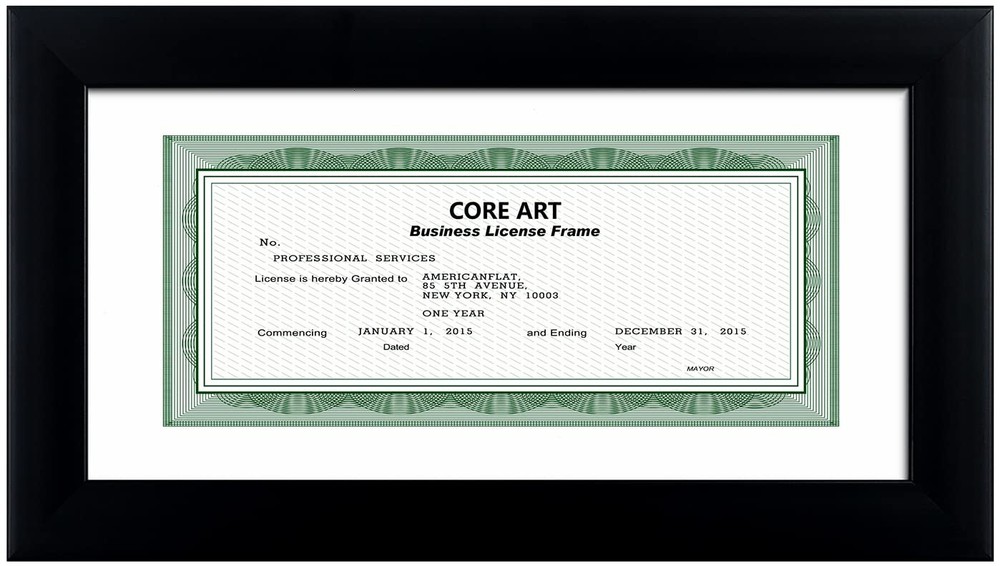 5×10 Business License Frame in Black, Professional Bank Check Frame 3.5×8 wit…