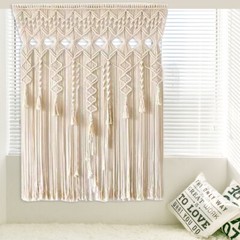 Handmade Macrame Wall Hanging Boho Home Backdrop Door Window Curtain Decor