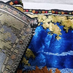 VTG Velvet Tapestry Rug Wall Hanging Pheasant Forest Cabin Hunting Lodge Lebanon
