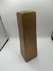 Gold Ceramic Rectangular Floor Vase Striped Modern Decorative Matte 3 lb 6.5 oz