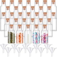 50 Pas 1 oz Plastic Sand Art Bottles with Cork Spers Mini Vial