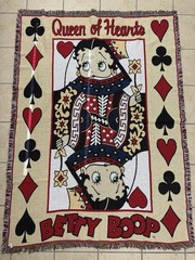 BETTY BOOP Danbury Mint Throw Blanket Tapestry Collectable Queen Of Hearts