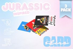 3‑Pack Jurassic Badge Card Skins –Vinyl Credit & Debit Card Covers | Durable