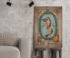 Tarot Card The World framed canvas print or poster Magic vintage wall Home Decor