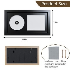 CD Display Frame for CD Cases and Discs, Home Decor, 7.7″x14.4″, Solid Wood