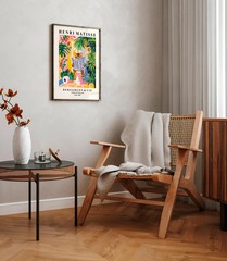 Henri Matisse Style Tabby Cat on Toilet Poster – Funny Bathroom Wall Art Print