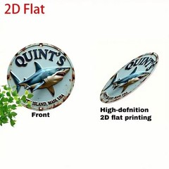 8 in Jaws Movie Amity Island Shark Metal Sign Vintage Retro Tin Sign Wall Decor