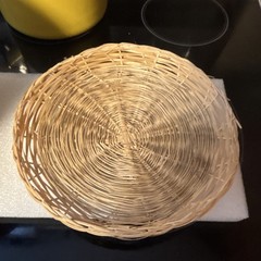 Set of 12 Round Beige Wicker Baskets 9 in Diameter Indoor Décor
