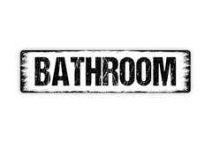 Bathroom Sign | Metal Sign for Restroom Wall Decor Home, Office, Business,