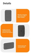 Compact Alarm Clock with Foldable Wireless Charging Pad, Night Light, USB port