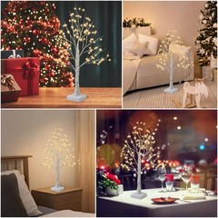 144 LED Artificial Lamp with Timer, DIY Birch Tree with Lights, USB/Battery P…