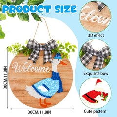 16 Pcs Interchangeable Goose Welcome Sign for Front Door Valentine’s Day 11.8…