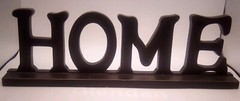 FREE STANDING 20 3/8″ L x 6 1/2″ H BLACK DISTRESSED WOOD LETTERED «HOME» SIGN