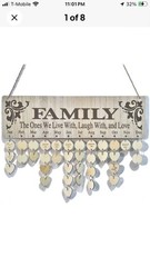 Joy-Leo Wooden Family Birthday Reminder Calendar Plaque with Tags New open Box