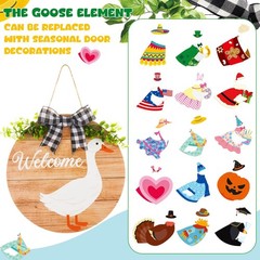 16 Pcs Interchangeable Goose Welcome Sign for Front Door Valentine’s Day 11.8…