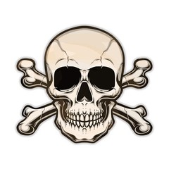 Skull Crossbones Vinyl Sticker MADE in USA Decal Truck Window Bumper Wall Car