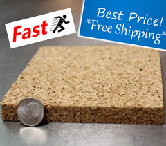 CORK BOARD 3 1/2″ x 3 1/2 » x 1/2″ HALF INCH THICK DOLL TILE COASTER CRAFT TRAIN