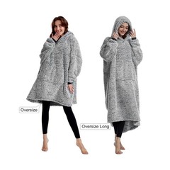 Cozy Sherpa Wearable Blanket Hoodie for Adults Women Men Kids G… USA Fast Ship
