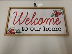 Ashland Welcome to Our Home Wall Sign Apples – 24 x 13 x .5 In Tall Autumn