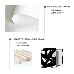 Black And White Abstract Wall Art – Black 12″ x 16″ x 2 Panels Black White