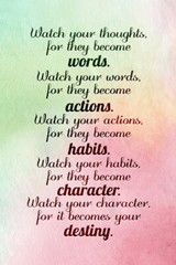 Watch Your Thoughts Watercolor Motivational Poster 12×18