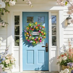 Summer Spring Wreaths for Front Door 26 Inch, Tulip Spring Summer Wreath with