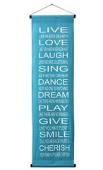 Inspirational Quote Wall Scroll Hanging Tapestry Motivational Yoga «Love Laugh»
