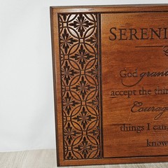 P Graham Dunn Carved Cherry Wood Wall Art Plaque Serenity Prayer 11×15″ Nice