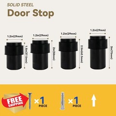 khtumeware 10 Pack 2.5in Matte Black Door Stopper